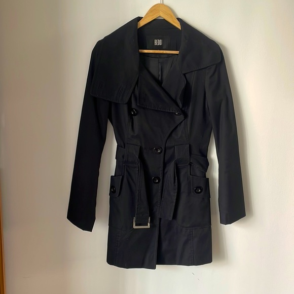 BEDO Black Trench Coat - Picture 1 of 5